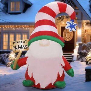 6 FT Christmas Inflatables Decor Outdoor，Blow Up Gnome Tumbler with Built-in LED